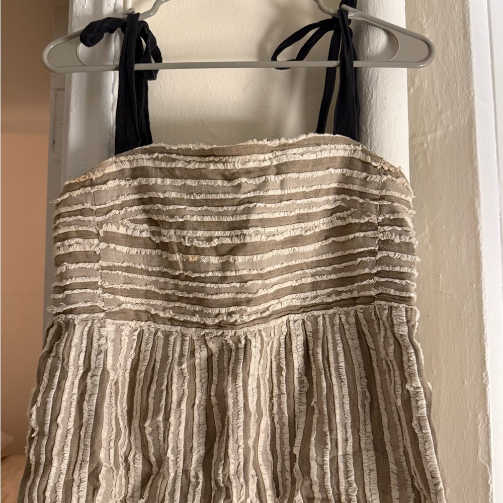 Maeve Textured Beige and Black Top